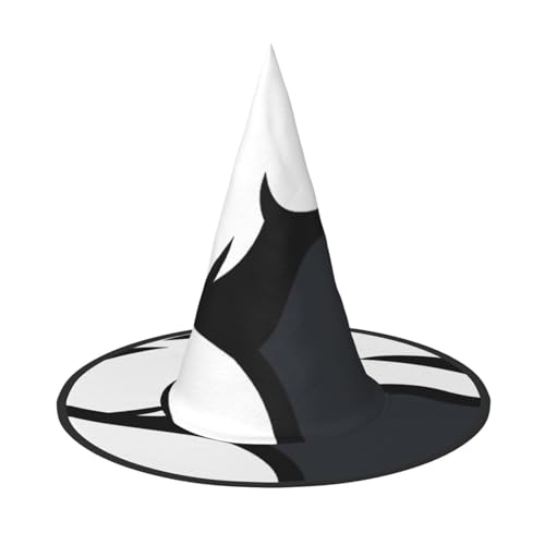 CKGODGF Schwarzer Biber-Druck, Zauberer-Kostüm-Zubehör, Halloween-Vollhut, geeignet für Party-Rollenspiele, 1 Stück von CKGODGF