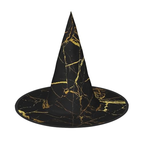 CKGODGF Schwarzer Marmor-Druck, Zauberer-Kostüm-Zubehör, Halloween-Vollhut, geeignet für Party-Rollenspiele, 1 Stück von CKGODGF