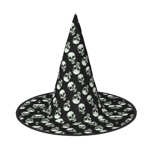 CKGODGF Schwarzer Totenkopf-Druck, Zauberer-Kostüm-Zubehör, Halloween-Vollhut, geeignet für Party-Rollenspiele, 1 Stück CKGODGF Schwarzer Totenkopf-Druck, Zauberer-Kostüm-Zubehör, Halloween-Vollhut, geeignet für Party-Rollenspiele, 1 Stück von CKGODGF