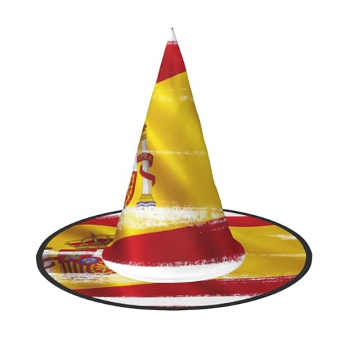 CKGODGF Spanien-Flaggen-Druck, Zauberer-Kostüm-Zubehör, Halloween-Vollhut, geeignet für Party-Rollenspiele, 1 Stück CKGODGF Spanien-Flaggen-Druck, Zauberer-Kostüm-Zubehör, Halloween-Vollhut, geeignet für Party-Rollenspiele, 1 Stück von CKGODGF