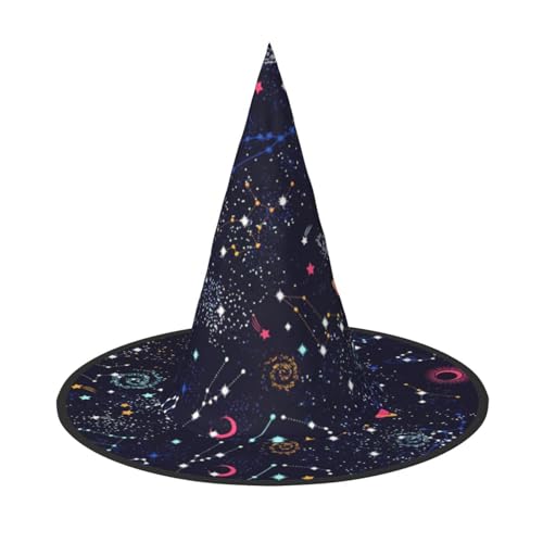 CKGODGF Stern-Konstellationskarten-Druck, Zauberer-Kostüm-Zubehör, Halloween-Vollhut, geeignet für Party-Rollenspiele, 1 Stück von CKGODGF