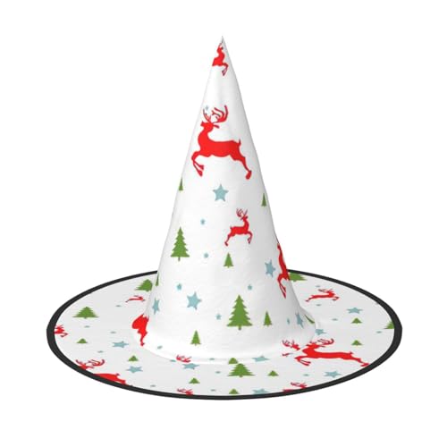 CKGODGF Weihnachtlicher Weihnachtsdruck, Zauberer-Kostüm-Zubehör, Halloween-Vollhut, geeignet für Party-Rollenspiele, 1 Stück von CKGODGF