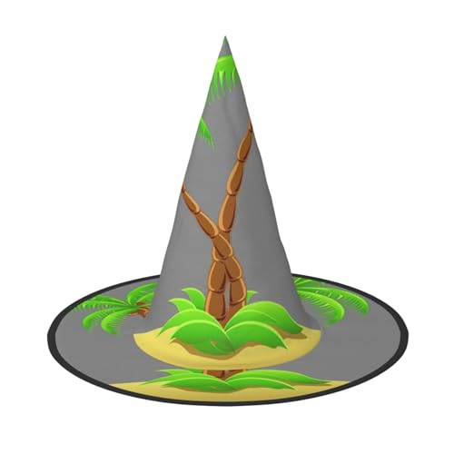 CKGODGF Zauberer mit 3D-Palmen-Druck, Zauberer-Kostüm-Zubehör, Halloween-Vollhut, geeignet für Party-Rollenspiele, 1 Stück von CKGODGF
