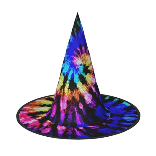 CKGODGF Zauberer mit Batikdruck, Zauberer-Kostüm-Zubehör, Halloween-Vollhut, geeignet für Party-Rollenspiele, 1 Stück von CKGODGF