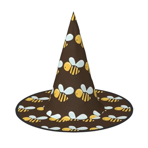 CKGODGF Zauberer mit Cartoon-Bienen-Druck, Zauberer-Kostüm-Zubehör, Halloween-Vollhut, geeignet für Party-Rollenspiele, 1 Stück CKGODGF Zauberer mit Cartoon-Bienen-Druck, Zauberer-Kostüm-Zubehör, Halloween-Vollhut, geeignet für Party-Rollenspiele, 1 Stück von CKGODGF