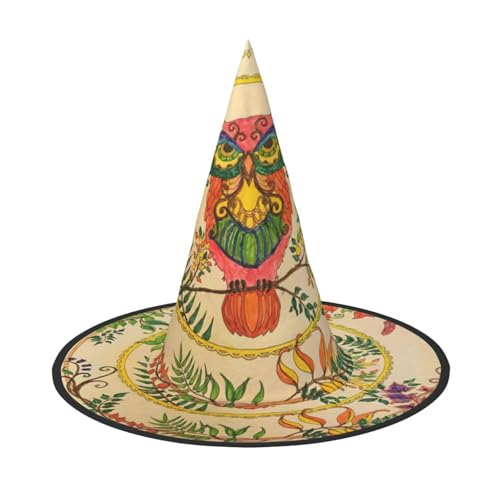 CKGODGF Zauberer mit Eulen-Motiv, Zauberer-Kostüm-Zubehör, Halloween-Vollhut, geeignet für Party-Rollenspiele, 1 Stück von CKGODGF