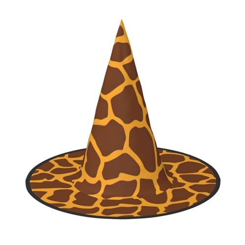 CKGODGF Zauberer mit Giraffen-Druck, Zauberer-Kostüm-Zubehör, Halloween-Vollhut, geeignet für Party-Rollenspiele, 1 Stück von CKGODGF