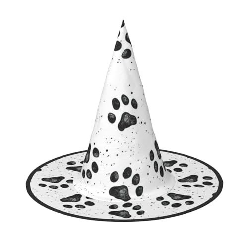 CKGODGF Zauberer mit Hundepfotenmuster, Zauberer-Kostüm-Zubehör, Halloween-Vollhut, geeignet für Party-Rollenspiele, 1 Stück von CKGODGF