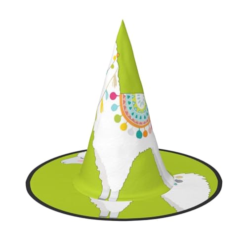 CKGODGF Zauberer mit Lama-Druck, Zauberer-Kostüm-Zubehör, Halloween-Vollhut, geeignet für Party-Rollenspiele, 1 Stück von CKGODGF