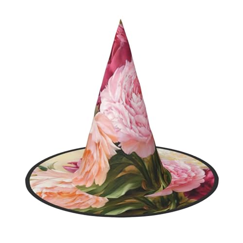 CKGODGF Zauberer mit Pfingstrosenblüten, Zauberer-Kostüm-Zubehör, Halloween-Vollhut, geeignet für Party-Rollenspiele, 1 Stück CKGODGF Zauberer mit Pfingstrosenblüten, Zauberer-Kostüm-Zubehör, Halloween-Vollhut, geeignet für Party-Rollenspiele, 1 Stück von CKGODGF