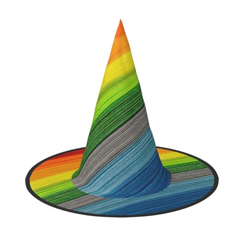 CKGODGF Zauberer mit Regenbogenfarben-Streifendruck, Zauberer-Kostüm-Zubehör, Halloween-Vollhut, geeignet für Party-Rollenspiele, 1 Stück CKGODGF Zauberer mit Regenbogenfarben-Streifendruck, Zauberer-Kostüm-Zubehör, Halloween-Vollhut, geeignet für Party-Rollenspiele, 1 Stück von CKGODGF