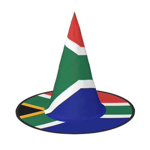 CKGODGF Zauberer mit Südafrika-Flagge, Zauberer-Kostüm-Zubehör, Halloween-Vollhut, geeignet für Party-Rollenspiele, 1 Stück von CKGODGF