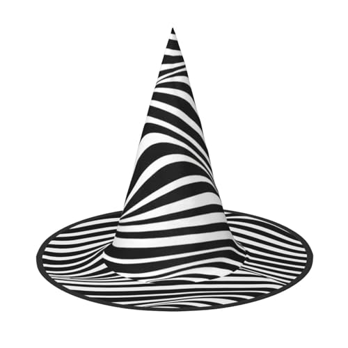 CKGODGF Zauberer mit Wellenstreifendruck, Zauberer-Kostüm-Zubehör, Halloween-Vollhut, geeignet für Party-Rollenspiele, 1 Stück von CKGODGF