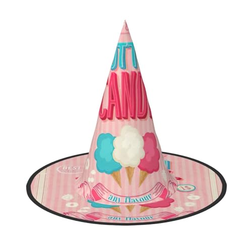 CKGODGF Zauberer mit Zuckerwatte-Druck, Zauberer-Kostüm-Zubehör, Halloween-Vollhut, geeignet für Party-Rollenspiele, 1 Stück von CKGODGF