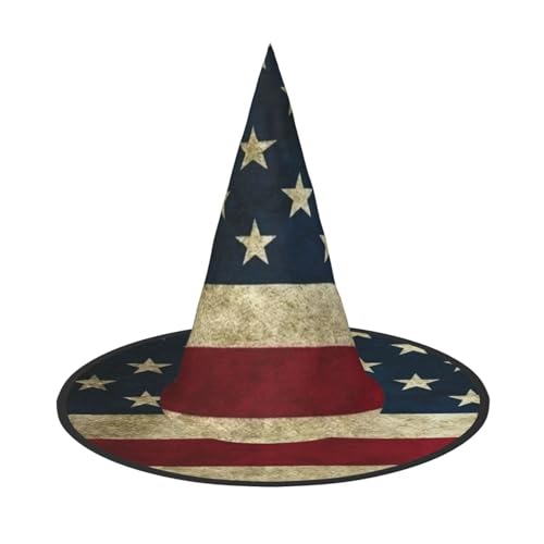 CKGODGF Zauberer mit amerikanischer Flagge, Magier-Kostüm-Zubehör, Halloween-Vollhut, geeignet für Party-Rollenspiele, 1 Stück von CKGODGF