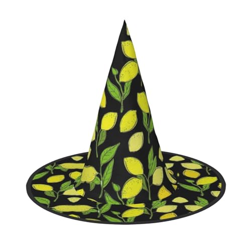 CKGODGF Zauberer mit gelben frischen Zitronen, Zauberer-Kostüm-Zubehör, Halloween-Vollhut, geeignet für Party-Rollenspiele, 1 Stück CKGODGF Zauberer mit gelben frischen Zitronen, Zauberer-Kostüm-Zubehör, Halloween-Vollhut, geeignet für Party-Rollenspiele, 1 Stück von CKGODGF