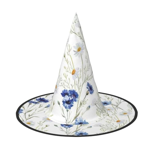 CKGODGF Zauberer mit wilden Blumen und Kornblumen, Gänseblümchen, Zauberer-Kostüm-Zubehör, Halloween-Vollhut, geeignet für Party-Rollenspiele, 1 Stück von CKGODGF