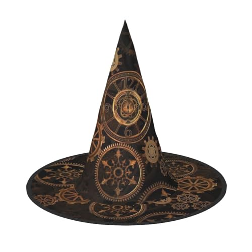 Gears Clock Bronze-Zauberer, Zauberer-Kostüm-Zubehör, Halloween-Vollhut, geeignet für Party-Rollenspiele, 1 Stück von CKGODGF