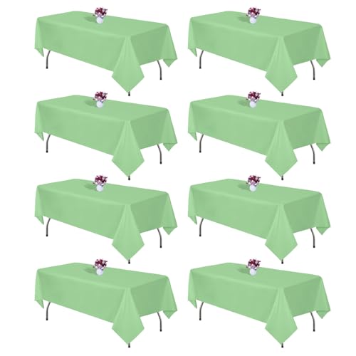 Rechteckige Tischdecke für rechteckige Tische, 152,4 x 250,9 cm, knitterfrei, Polyester, waschbar, Tischdecken für Hochzeit, Party, Dekoration, 8 Stück Rechteckige Tischdecke für rechteckige Tische, 152,4 x 250,9 cm, knitterfrei, Polyester, waschbar, Tischdecken für Hochzeit, Party, Dekoration, 8 Stück von CKIKU