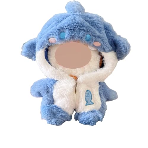 Kleidung für Puppe, Puppenkleidung für 17cm Puppe Plüsch, Doll Clothes for 17cm Dolls Accessories, Niedlich Cartoon Dinosaurier Hai Design Puppe Kleidung für Puppenzubehör(Keine Puppe) (Shark-Blue) von CKLHCFF