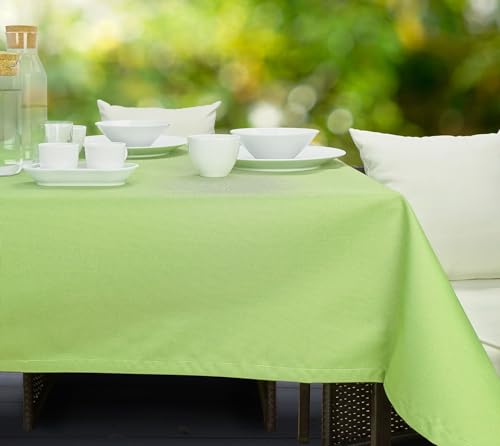 CKM Gartentischdecke aus robustem Polyester-Strukturgewebe Kuvertecken abwischbar (140 x 240cm Grün) von CKM