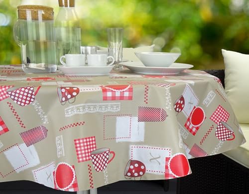 CKM Wachstuch-Tischdecke Zuschnitt 140cm rund (Kitchen) von CKM