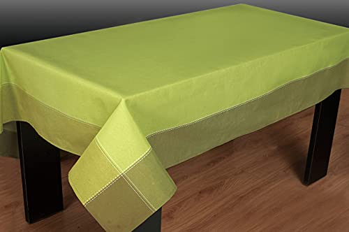 Tischdecke MEDA mit Ziernaht aus Baumwollmischgewebe (130 x 160cm Grün) von CKM