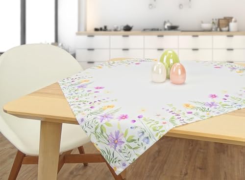 Tischdecke mit Sommermotiv Bedruckt (80 x 80cm, Bunte Blumen) von CKM