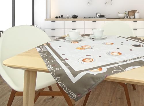 Tischdecke mit Sommermotiv vollflächiger Druck (Cappuccino, 80 x 80cm) von CKM