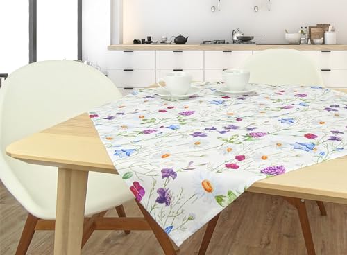 Tischdecke mit Sommermotiv vollflächiger Druck (Wiesenblumen, 80 x 80cm) von CKM