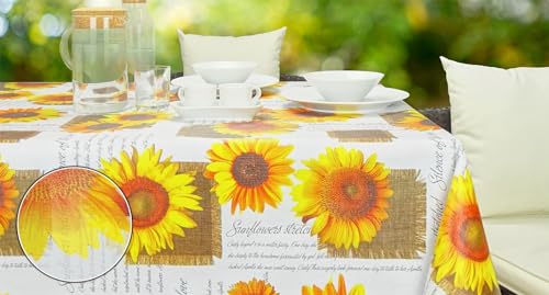 Wachstuch-Tischdecke XXL geprägt (Sonnenblume, 140 x 340cm) von CKM