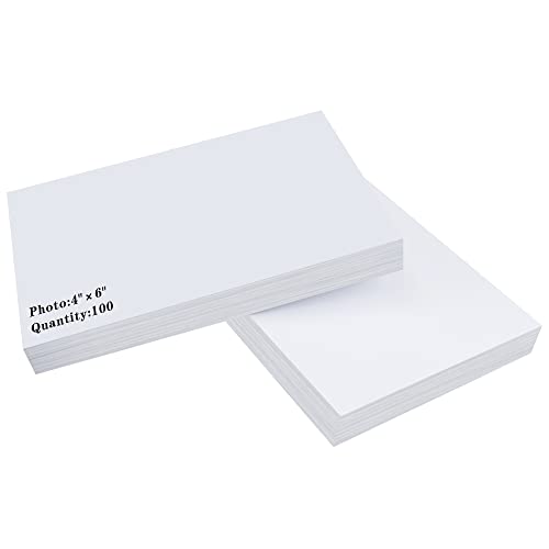 CANLENPK Glänzendes Fotopapier, Packung mit 100 Blatt Inkjet-, Laser-Fotopapier, hochwertiges hochglänzendes weißes Fotopapier, Fotodruckerpapier (10,2 x 15,2cm/4 x 6 Zoll) von CL CANLENPK