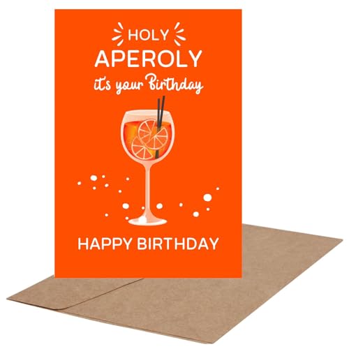 HOLY Aperoly Geburtstagskarte | Aperol Happy Birthday |Lustige Spritz Sommer-Grußkarte | Postkarte oder Klappkarte | Grußkarte | Aperol Geburtstagsgeschenk | Karten von CL&MH