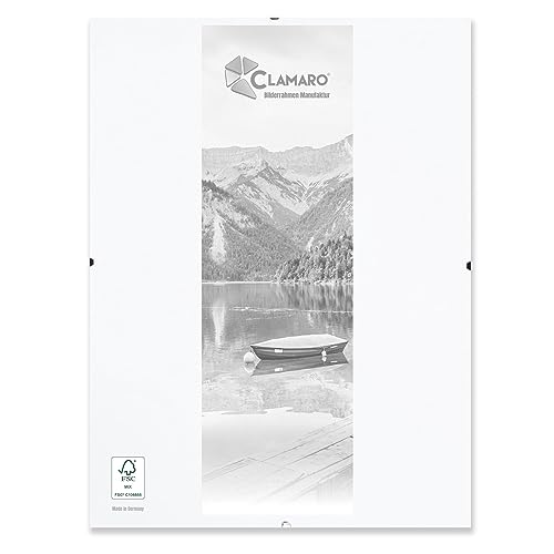 CLAMARO 'N°1' Rahmenloser Bilderrahmen Cliprahmen 60x83 cm | Moderner Bildhalter für stilvolle Gallerie Präsentationen mit weiß laminierter MDF-Holz Rückwand und Acrylglasscheibe CLAMARO 'N°1' Rahmenloser Bilderrahmen Cliprahmen 60x83 cm | Moderner Bildhalter für stilvolle Gallerie Präsentationen mit weiß laminierter MDF-Holz Rückwand und Acrylglasscheibe von CLAMARO