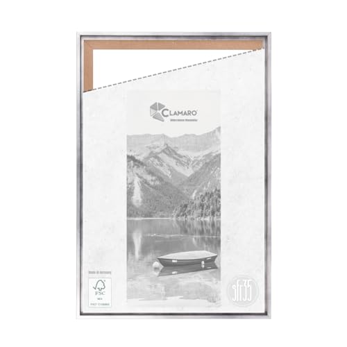 CLAMARO 'SFR35' Schattenfugenrahmen für 30x60 cm Keilrahmen | Silber | MDF-Holz Bilderrahmen für Keilrahmen Leinwände inkl. Aufhänger und Montagematerial CLAMARO 'SFR35' Schattenfugenrahmen für 30x60 cm Keilrahmen | Silber | MDF-Holz Bilderrahmen für Keilrahmen Leinwände inkl. Aufhänger und Montagematerial von CLAMARO