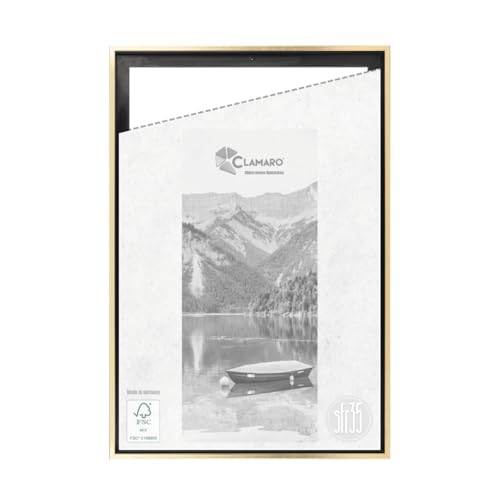 CLAMARO 'SFR35' Schattenfugenrahmen für 80x100 cm Keilrahmen | Schwarz Gold | MDF-Holz Bilderrahmen für Keilrahmen Leinwände inkl. Aufhänger und Montagematerial CLAMARO 'SFR35' Schattenfugenrahmen für 80x100 cm Keilrahmen | Schwarz Gold | MDF-Holz Bilderrahmen für Keilrahmen Leinwände inkl. Aufhänger und Montagematerial von CLAMARO