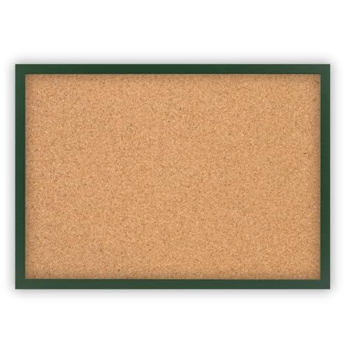 Clamaro 'Memo' Pinnwand Kork 120 x 90 mit Rahmen | Dunkelgrün | Korkwand mit MDF-Holz Bilderrahmen und Metall Aufhängern (Qerformat & Hochformat) | Inkl. 10 Reißzwecken von CLAMARO
