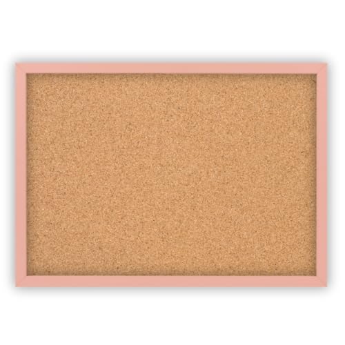 Clamaro 'Memo' Pinnwand Kork 120 x 90 mit Rahmen | Rosa Pastell | Korkwand mit MDF-Holz Bilderrahmen und Metall Aufhängern (Qerformat & Hochformat) | Inkl. 10 Reißzwecken von CLAMARO