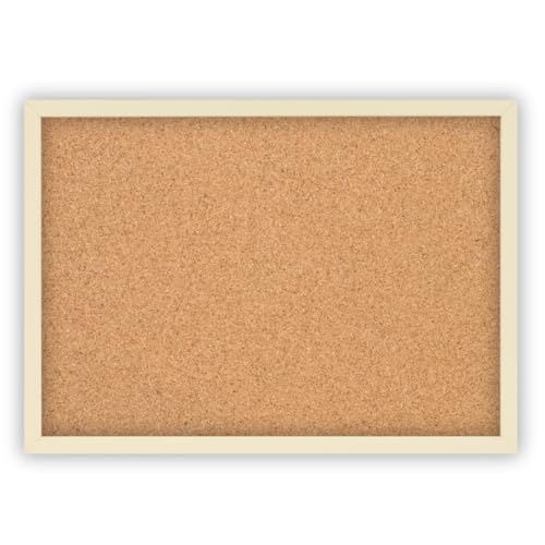 Clamaro 'Memo' Pinnwand Kork 80 x 40 mit Rahmen | Beige | Korkwand mit MDF-Holz Bilderrahmen und Metall Aufhängern (Qerformat & Hochformat) | Inkl. 10 Reißzwecken von CLAMARO