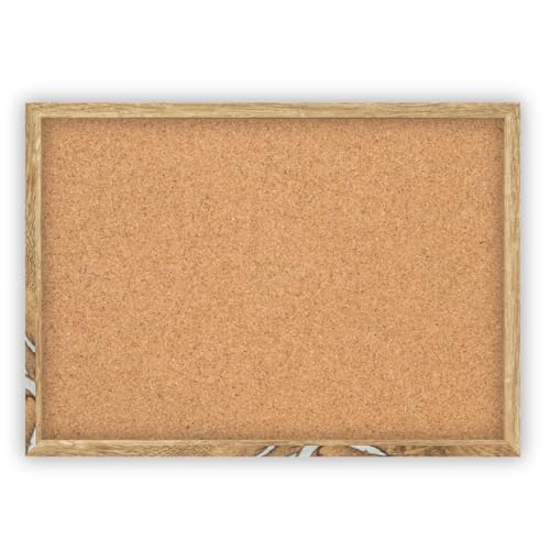 Clamaro 'Memo' Pinnwand Kork 90 x 60 mit Rahmen | Eiche Altholz Silber | Korkwand mit MDF-Holz Bilderrahmen und Metall Aufhängern (Qerformat & Hochformat) | Inkl. 10 Reißzwecken von CLAMARO
