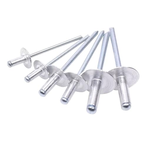 CLENEA 30 Pcs Aluminium Große Flansch Kopf Blind Nieten Pull Dekoration Pop Nagel Aluminium Niet(3.2x6x9.5mm) von CLENEA