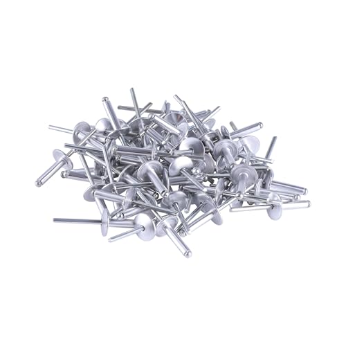 CLENEA 60/100 stücke Aluminium Große Flansch Kopf Blind Nieten Pull Dekoration Pop Nagel Aluminium Niet(4.8x25mm) von CLENEA