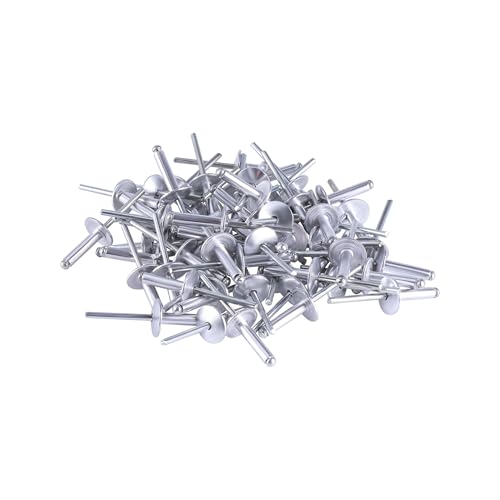CLENEA Aluminium-Großflanschnieten, Rundkopf-Blindnieten, Nieten-Sortiment, Kernziehnieten, selbstverschließende Nieten(4.8x25mm) von CLENEA
