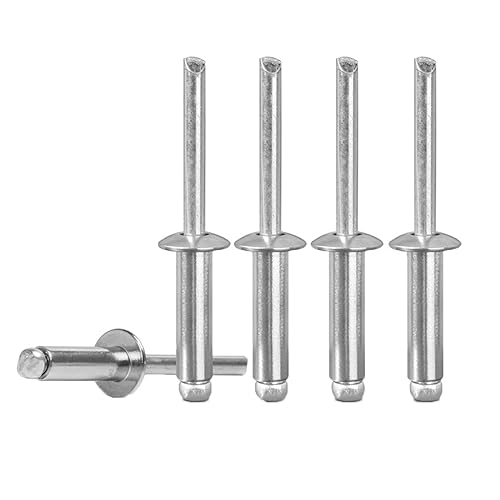 CLENEA Aluminium-Pop-Blindnieten Blindniete mit Kuppelkopf Dornniete mit Stahlschaft Auspuffnieten Pop-Pull-Niete(6mm,M5) von CLENEA
