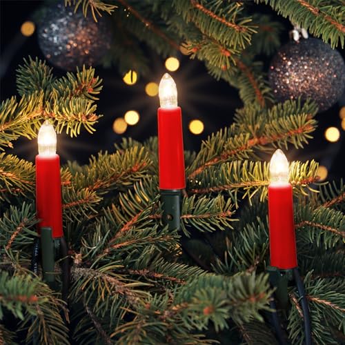 CLGarden Premium NARVA Außenlichterkette mit 20 Kerzen Spitzkerze warmweiss außen Beleuchtung Christbaumkette mit Clip inkl. 3 Ersatzlampen von CLGarden