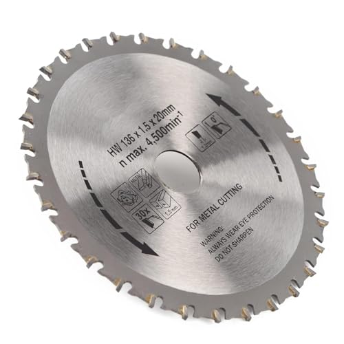 136 * 1,5 * 20MM Kreissägeblatt, Metall-Trennscheibe mit 30 Zähnen, Industrie-Hardware-Tool, Mini-Sägeblatt 136 * 1,5 * 20MM Kreissägeblatt, Metall-Trennscheibe mit 30 Zähnen, Industrie-Hardware-Tool, Mini-Sägeblatt von CLINGRE boutique shop uk