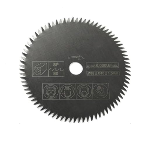 85 mm Mini-Kreissägeblatt, 80T Legierungs-Trennscheibe Holz-Metall-Trennscheibe Elektrowerkzeuge Zubehör(85x10x1.5mm) von CLINGRE boutique shop uk