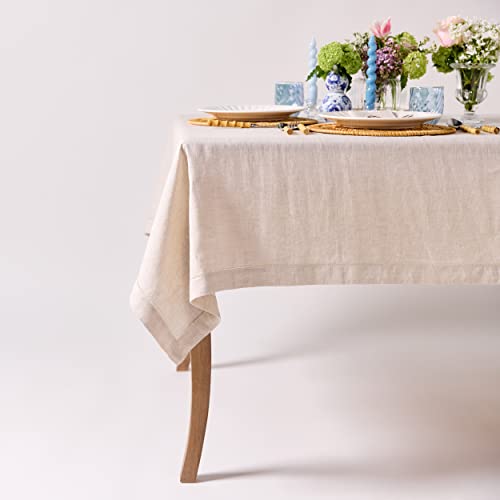 CLIO & CLOVER Leinentischdecke – 100 % reines Leinen, natürliche Tischdecke mit Hohlsaum, 150 x 200 cm für 6-Sitzer-Tisch – von der Londoner Marke Clio and Clover CLIO & CLOVER Leinentischdecke – 100 % reines Leinen, natürliche Tischdecke mit Hohlsaum, 150 x 200 cm für 6-Sitzer-Tisch – von der Londoner Marke Clio and Clover von CLIO & CLOVER