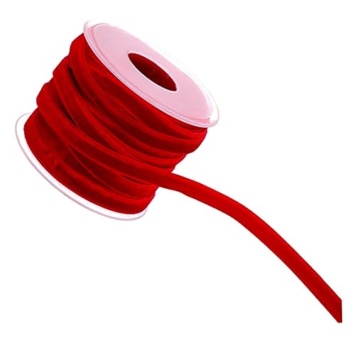 CLISPEED 1 Rolle Dekoratives Samtband Yards Rotes Flocking Ribbon für Hochzeiten und Diy Projekte Hochwertiges Verpackungszubehör für Festliche Anlässe CLISPEED 1 Rolle Dekoratives Samtband Yards Rotes Flocking Ribbon für Hochzeiten und Diy Projekte Hochwertiges Verpackungszubehör für Festliche Anlässe von CLISPEED