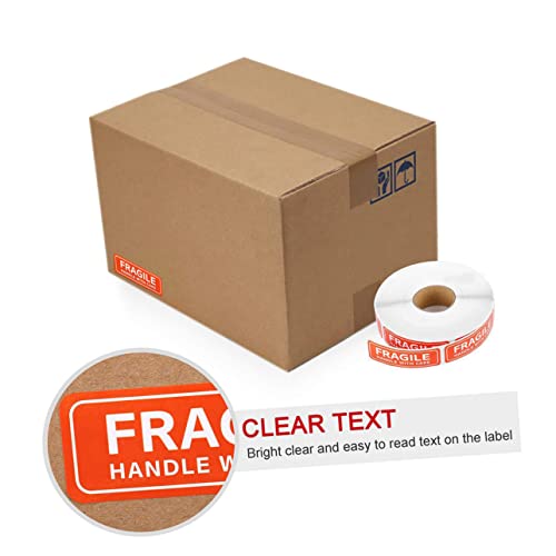 CLISPEED 1 Rolle Einfache Fragile Warnaufkleber Selbstklebendes Schild für Sichere Transporte Große für Verpackung Versand von CLISPEED